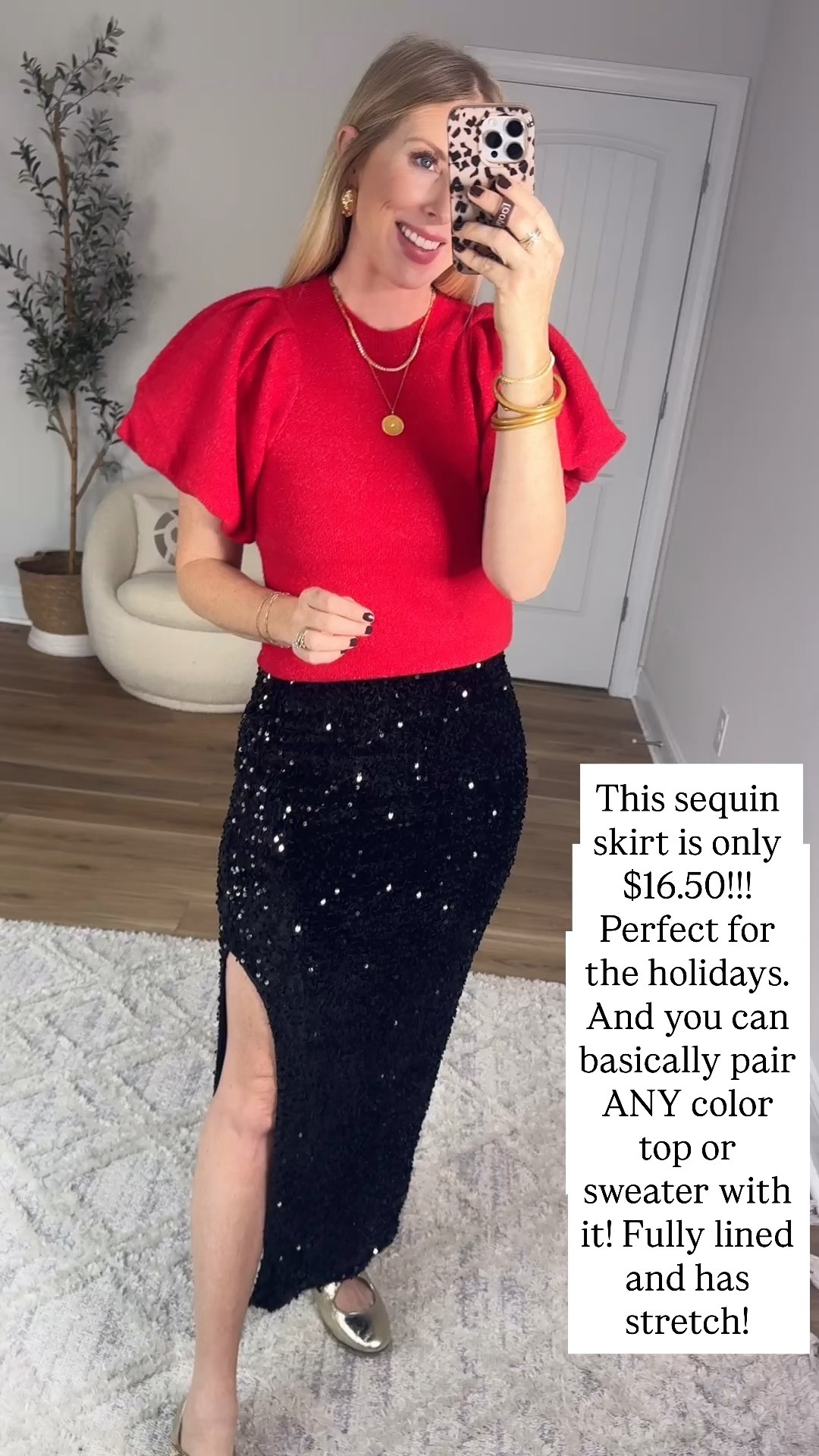 Walmart try on, sequin skirt, red sweater, Walmart outfit, Walmart fashion 

#LTKStyleTip #LTKHoliday #LTKFindsUnder50