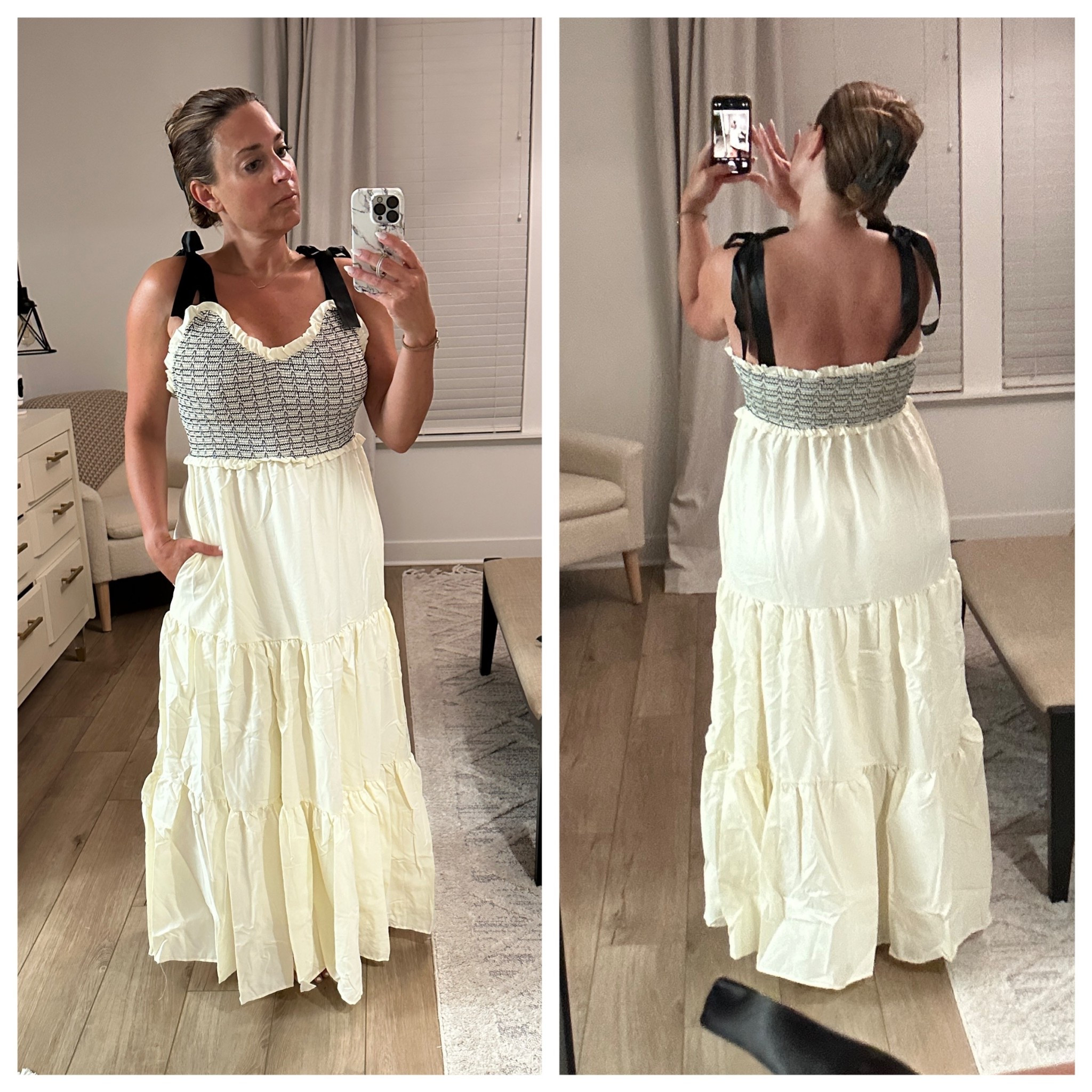 Another fun dress that could suit many occasions from wedding, travel, showers, whatever your heart desires. Adjustable with the tie shoulder straps and convenient pockets—you can’t go wrong  

#LTKMidsize #LTKTravel #LTKWedding