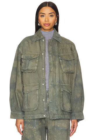 GRLFRND Kaia Oversized Drawstring Jacket in Eucalyptus from Revolve.com | Revolve Clothing (Global)