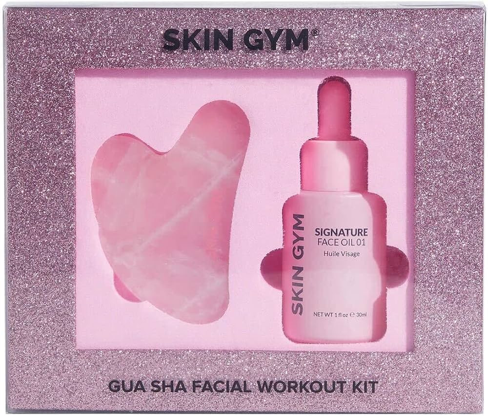 Skin Gym Rose Quartz Gua Sha & Signature Oil Kit | Holiday Radiance Boosting Duo | Facial Contour... | Amazon (US)