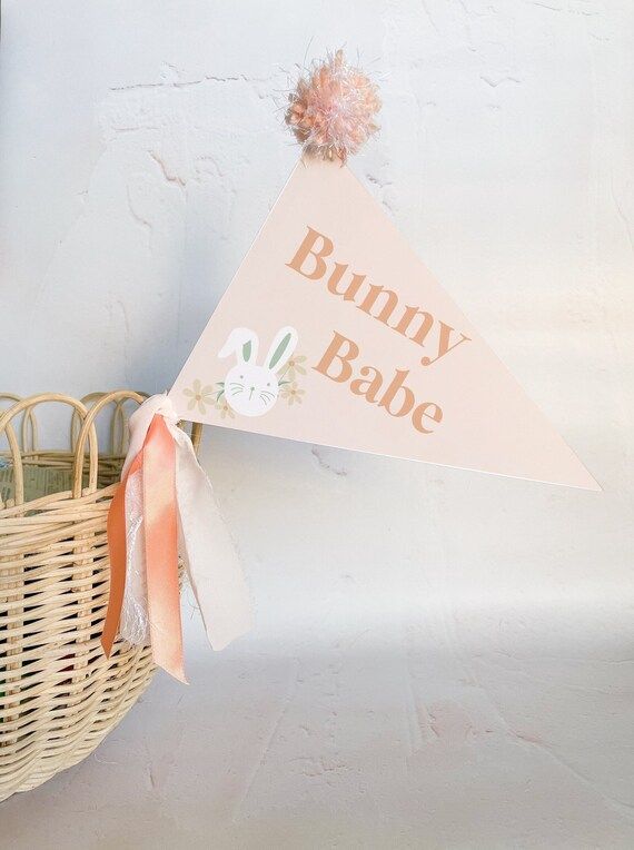 Easter Bunny Babe Pennant Flag Printable Easter Flag Happy | Etsy | Etsy (US)