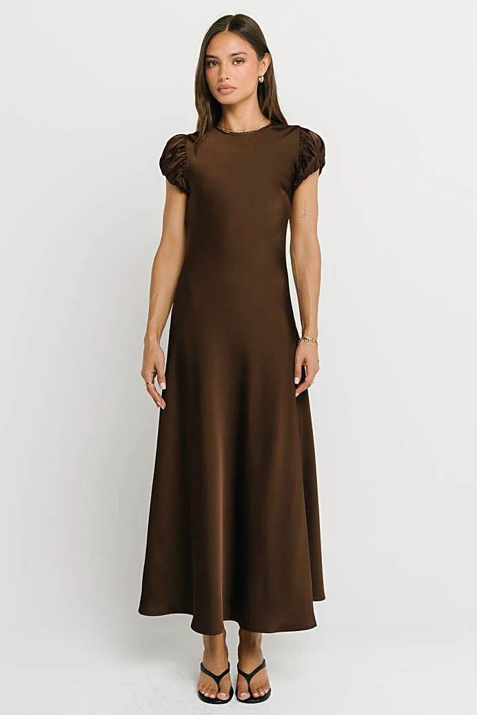 Ellianna Maxi Dress in Dark Brown | Böhme US