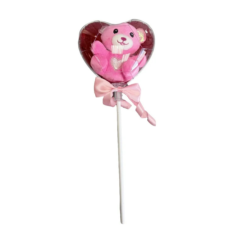 Plush Bear Lollipop, Pink, 14", Valentine's Day by Way To Celebrate | Walmart (US)