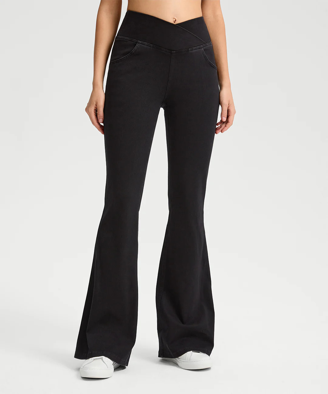 Denim Crossover Flare Jean | ShopAthluna