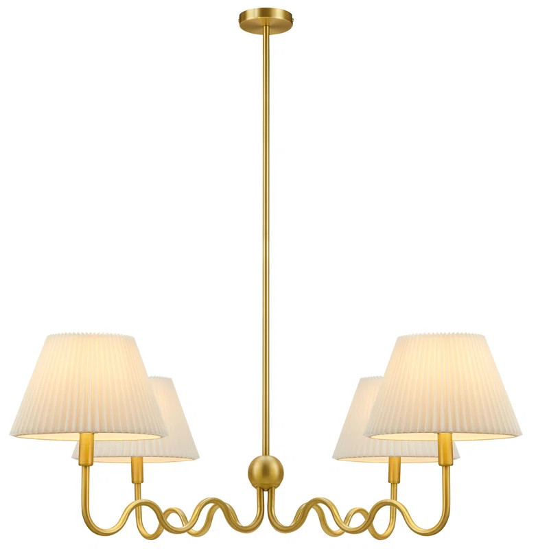 Wave Squiggle 4-Arm Pendant Light In Black | Wayfair North America