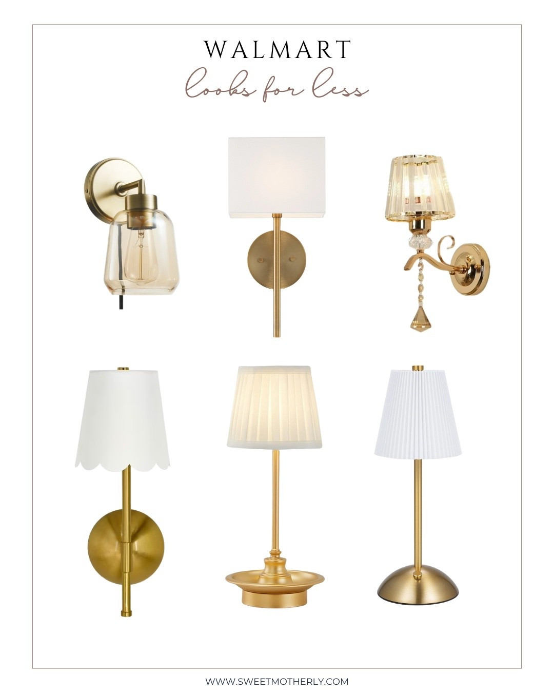 Affordable Walmart lighting finds that feel high-end. From scalloped wall sconces to gold table lamps, these styles bring a warm and polished look to your home. Perfect for bedside tables, reading nooks, or living room updates.

#LTKHome