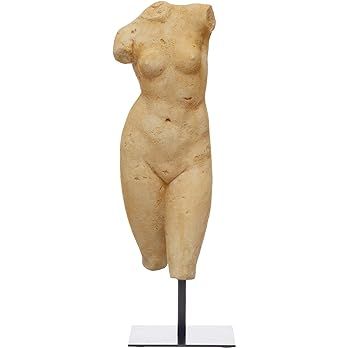 Creative Co-Op Resin Female Body Figure on Metal Stand, Plaster Finish Home Décor, Natural | Amazon (US)