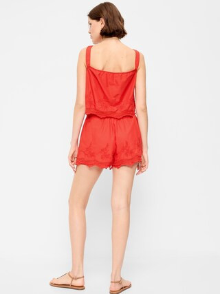 High-Waisted Lace-Trim Shorts | Old Navy (US)