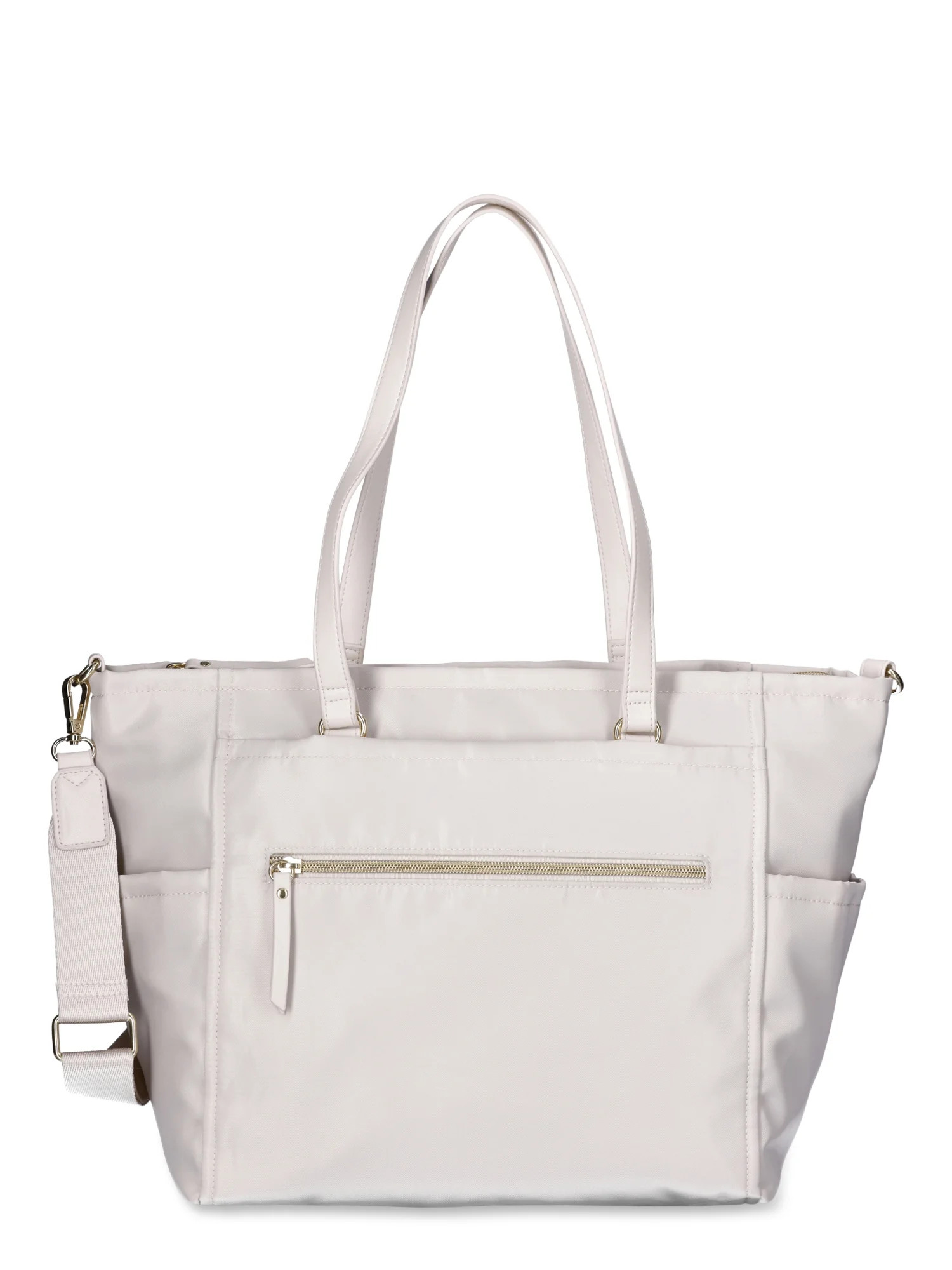 Time and Tru Women's Frankie Nylon Tote Bag, Pearly White | Walmart (US)