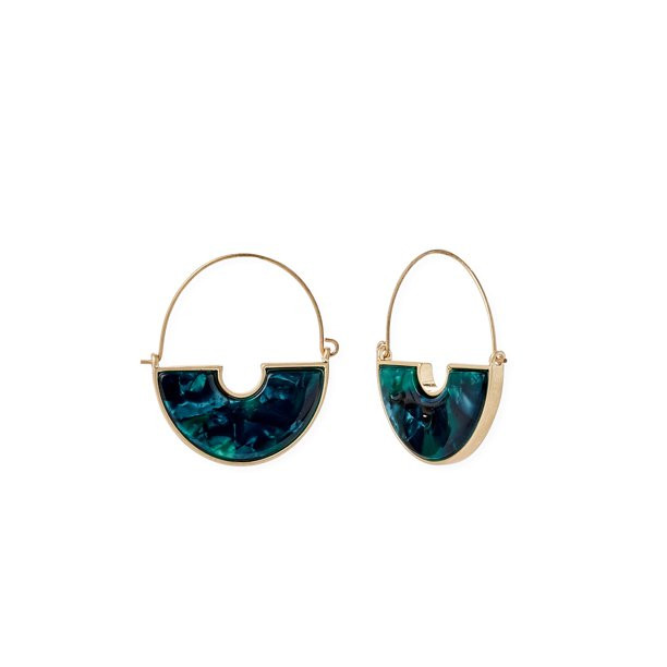 Scoop Women’s 14K Gold Flash-Plated Green Circle Earrings - Walmart.com | Walmart (US)
