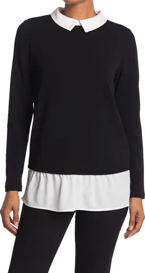Adrianna Papell Textured Long Sleeve Twofer Top | Nordstromrack | Nordstrom Rack