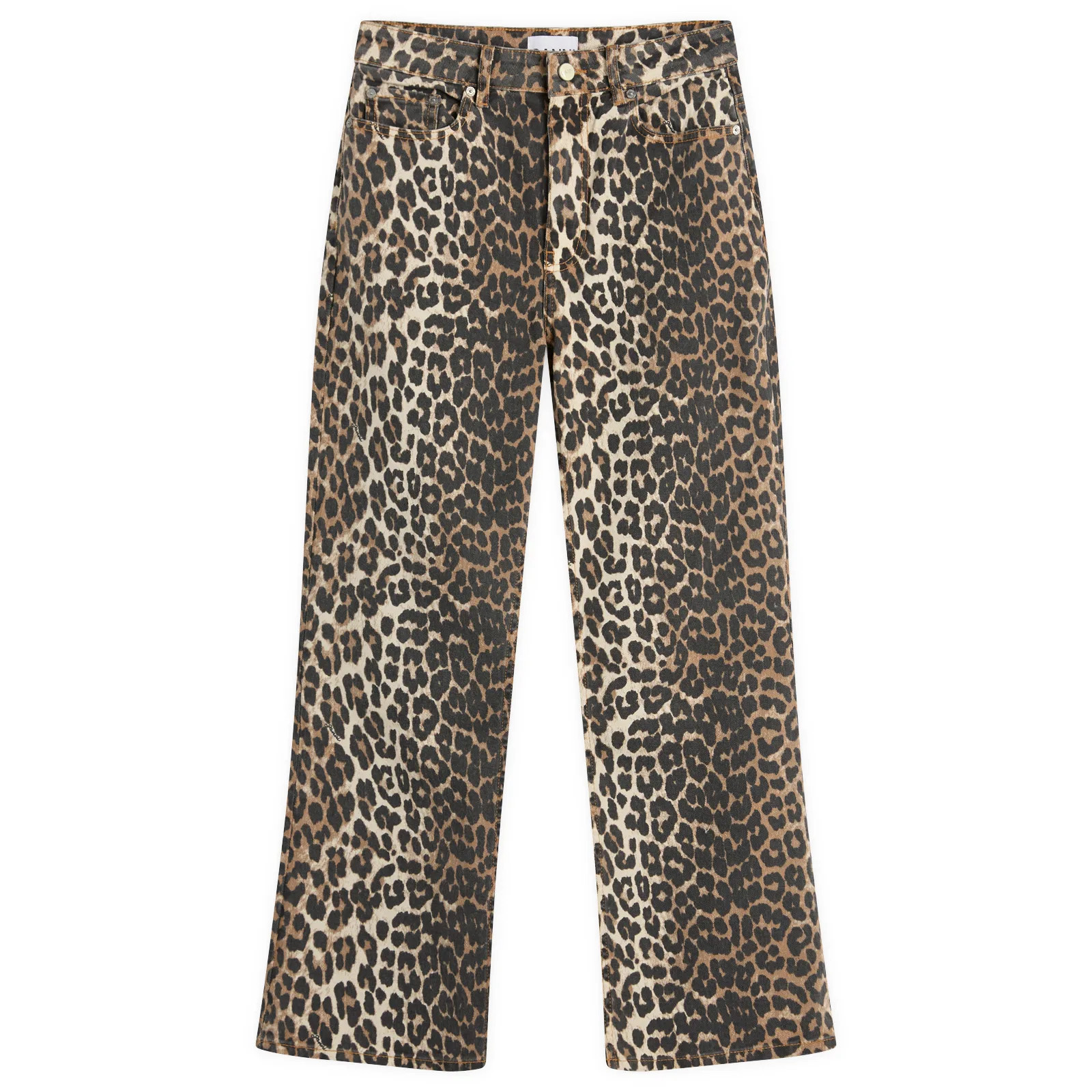 GANNI Women's Leopard Print Flare Jeans | END. Clothing