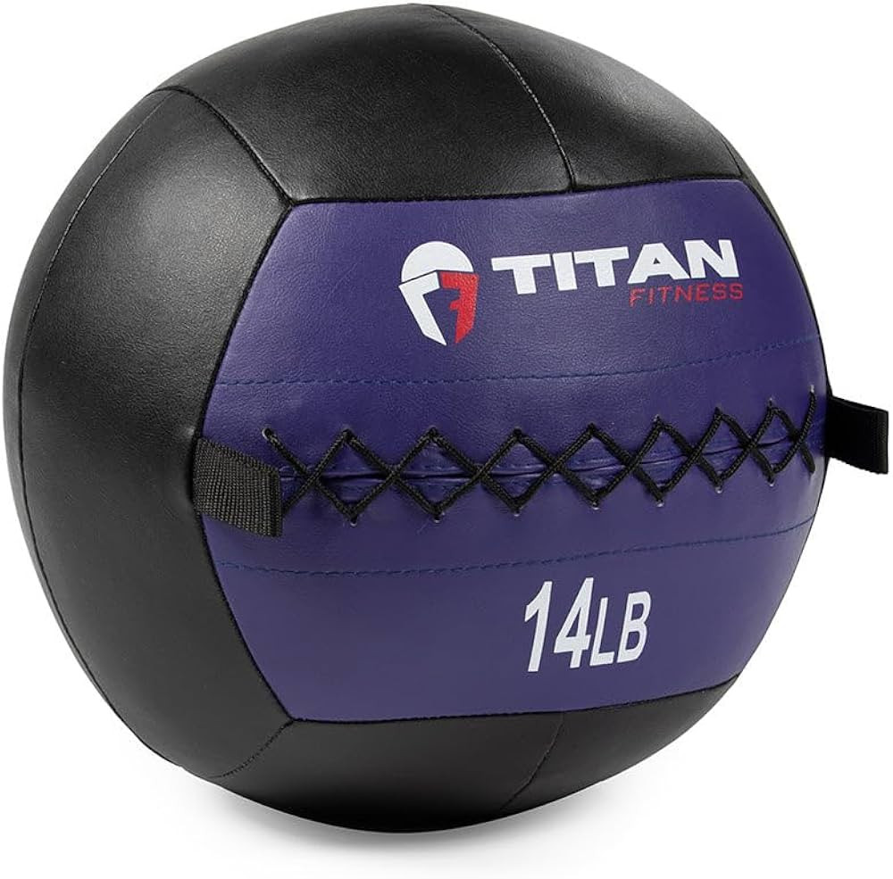 Titan Fitness Soft Leather Medicine Wall Ball Durable, Endurance, Cardio, Core Strength | Amazon (US)
