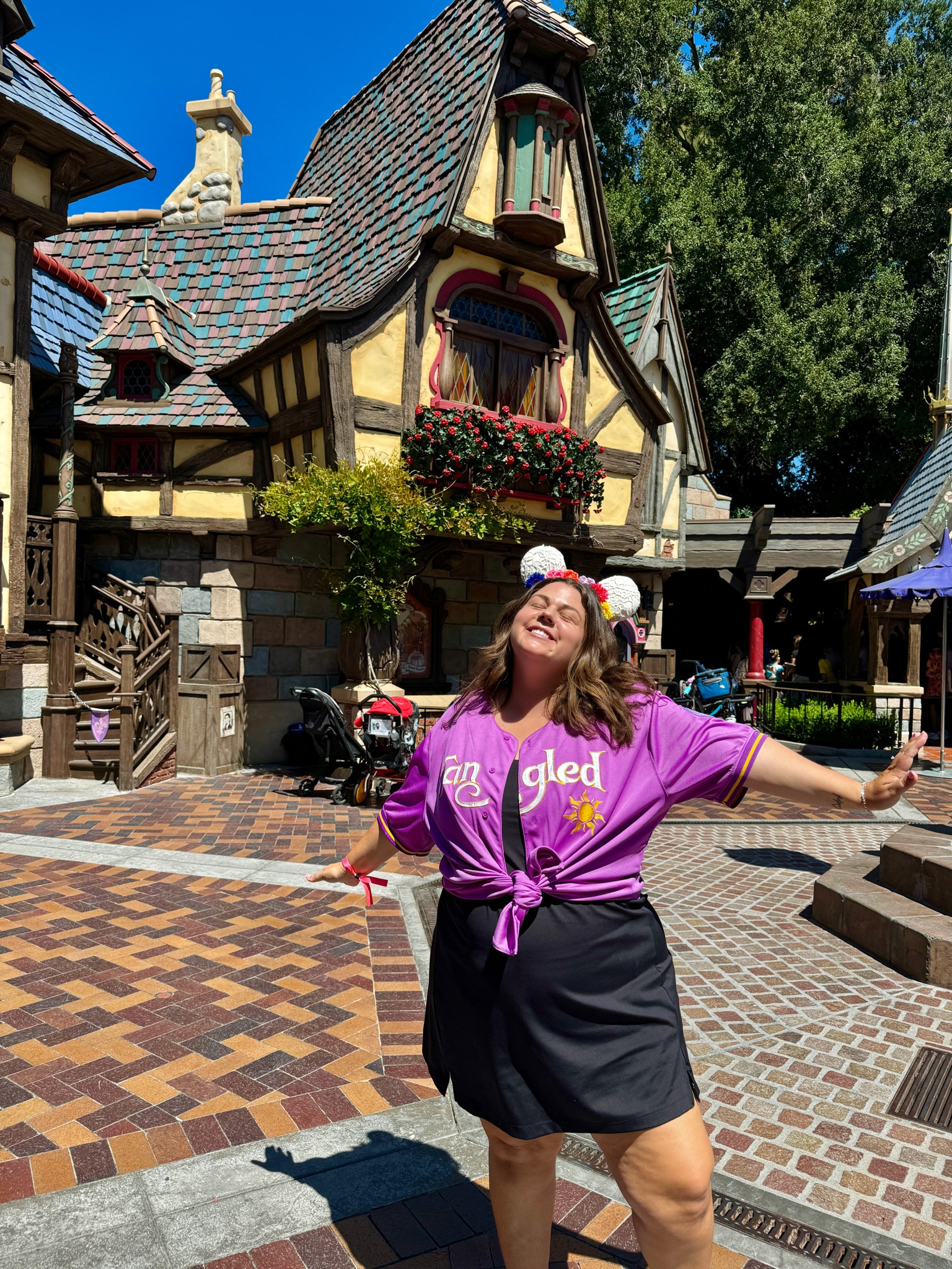 Disney outfit featuring the cutest Tangled baseball jersey! 