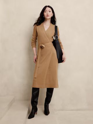 Wrap Midi Sweater Dress | Banana Republic Factory