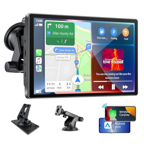 Portable Wireles Apple Carplay Android Auto Screen for Car,7 Inch Touch Screen Car Radio with Bluetooth,Voice Control,Car Paly for All Vehicle | Amazon (US)
