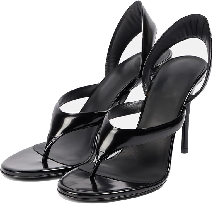 Women's Flip Flop High Heel Sandals Metallic Leather Stiletto High Heels Strappy Summer Dress Sho... | Amazon (US)