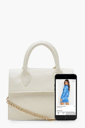 Mini Croc Structured Cross Body Bag | Boohoo.com (US & CA)