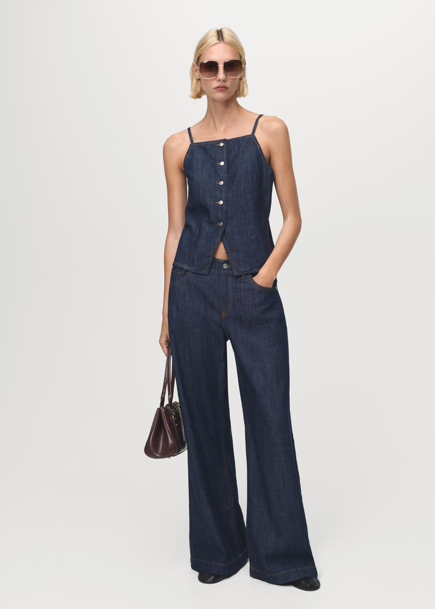 Jeans mit weitem Bein und mittlerer Bundhöhe - Damen | MANGO Österreich | Mango EU