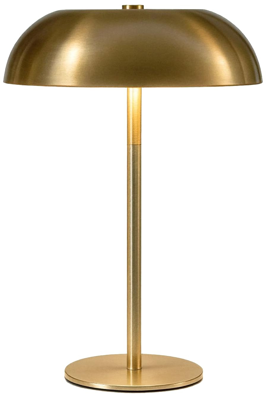 Portable LED Mushroom Table Lamp, Cordless Gold Table Lamp with 3 Color Stepless Dimming, Touch C... | Amazon (US)