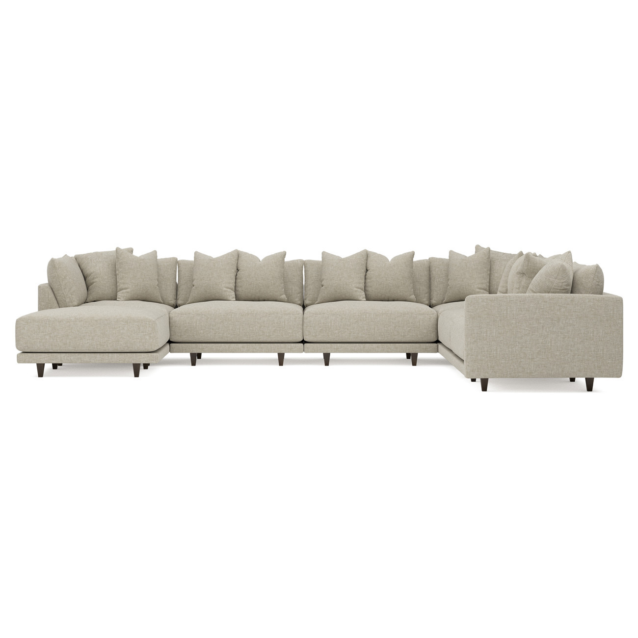 Toulouse Baby Fawn Performance Modular 7-Piece Corner Sectional With Ottoman - Left End - 166 | Kathy Kuo Home