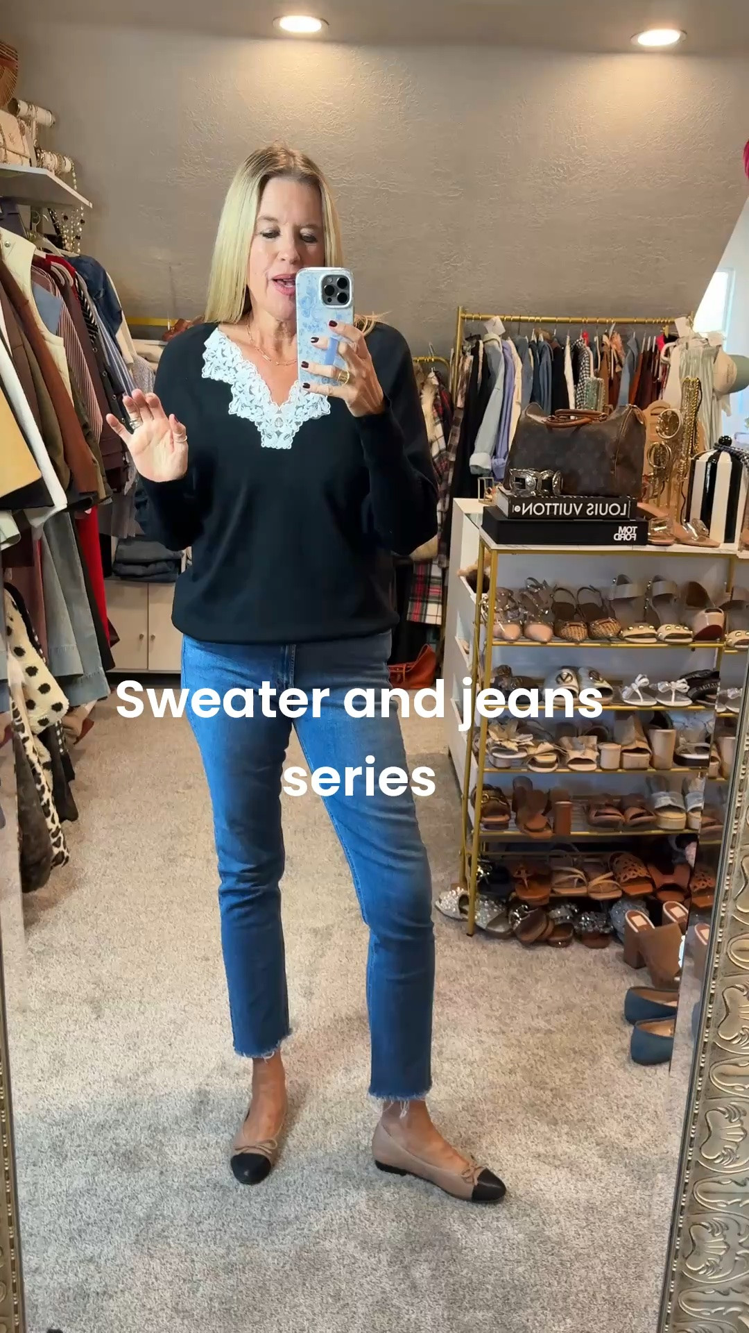 Fall sweater & Jean series under $40 

Jeans are Mother denim straight leg raw hem.. tts

Shoes are cap toe Affordable loafer  tts

Affordable sweater:
V neck lace detail pullovpullover er sweater

This one is a Anthropologie pullover with fish detail:
Fits tts and comes in several colors and on sale.
Fits tts

Hoop earrings by Julie voz new Fall collection

#LTKgrwm #LTKOver40 #LTKSaleAlert
