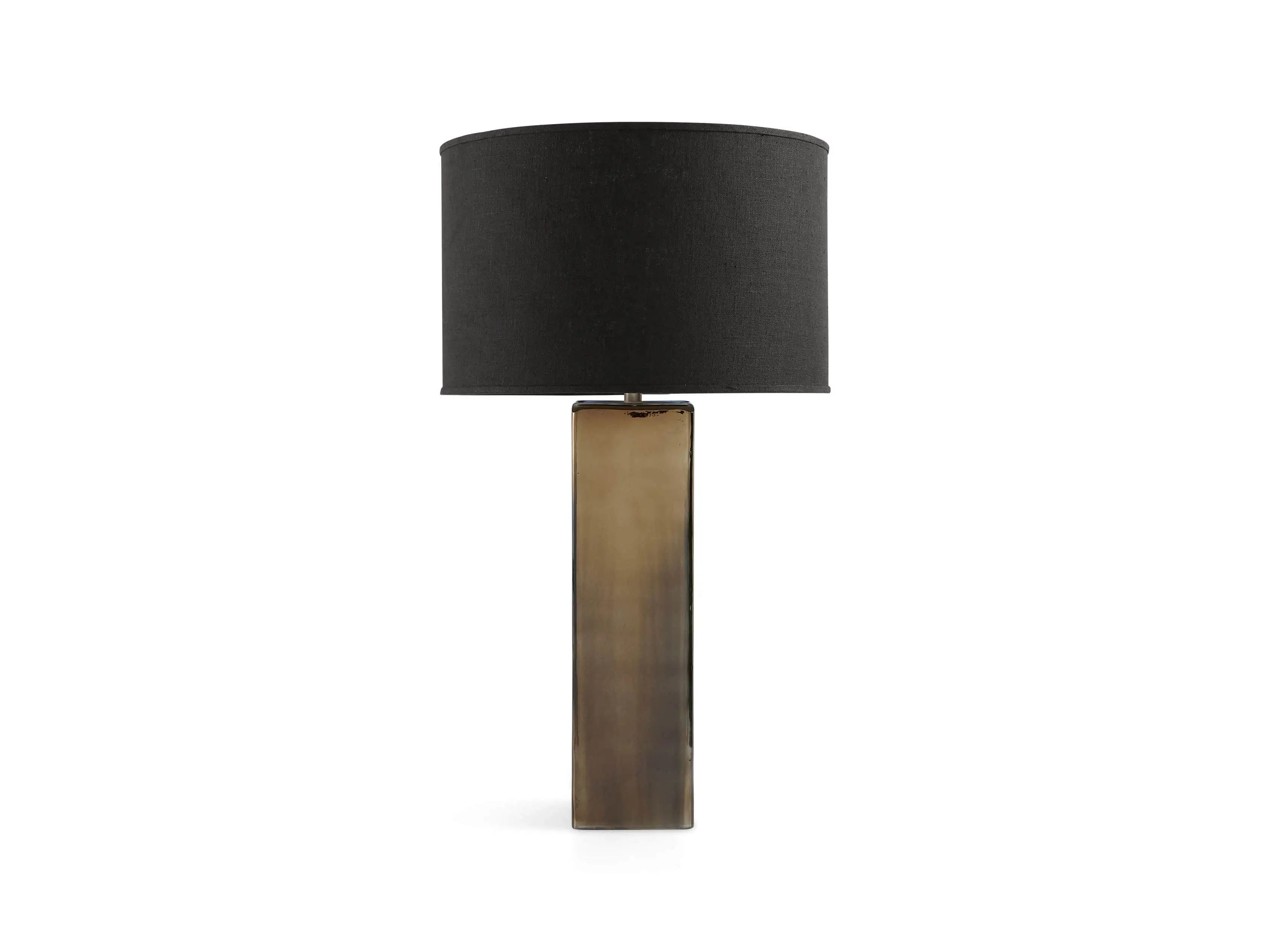 Adrano Table Lamp in Gold with Black Shade | Arhaus