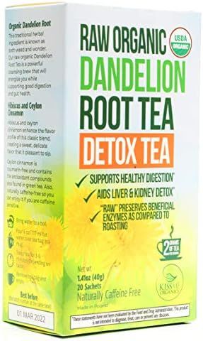 Dandelion Root Tea Detox Tea - Raw Organic Vitamin Rich Digestive - Helps Improve Digestion and I... | Amazon (US)