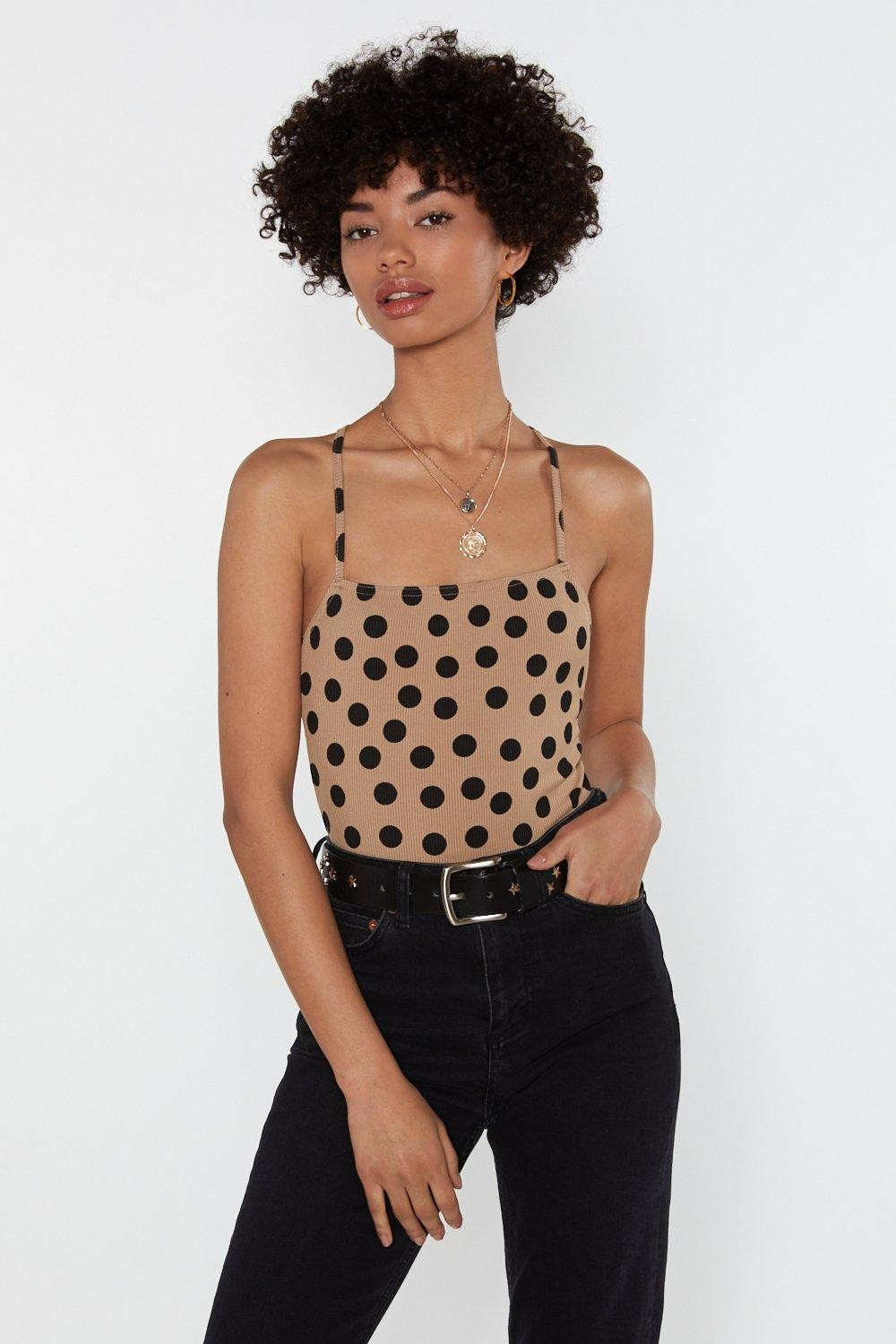 Dot Again Square Neck Bodysuit | NastyGal (US & CA)