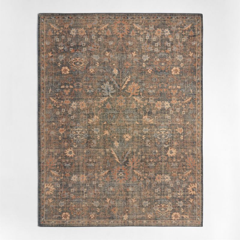 Tavira Performance Traditional Blue Handknotted Area Rug 8'x10' | Crate & Barrel