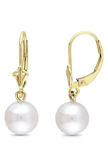 DELMAR Freshwater Pearl Drop Earrings in White at Nordstrom Rack | Nordstrom Rack