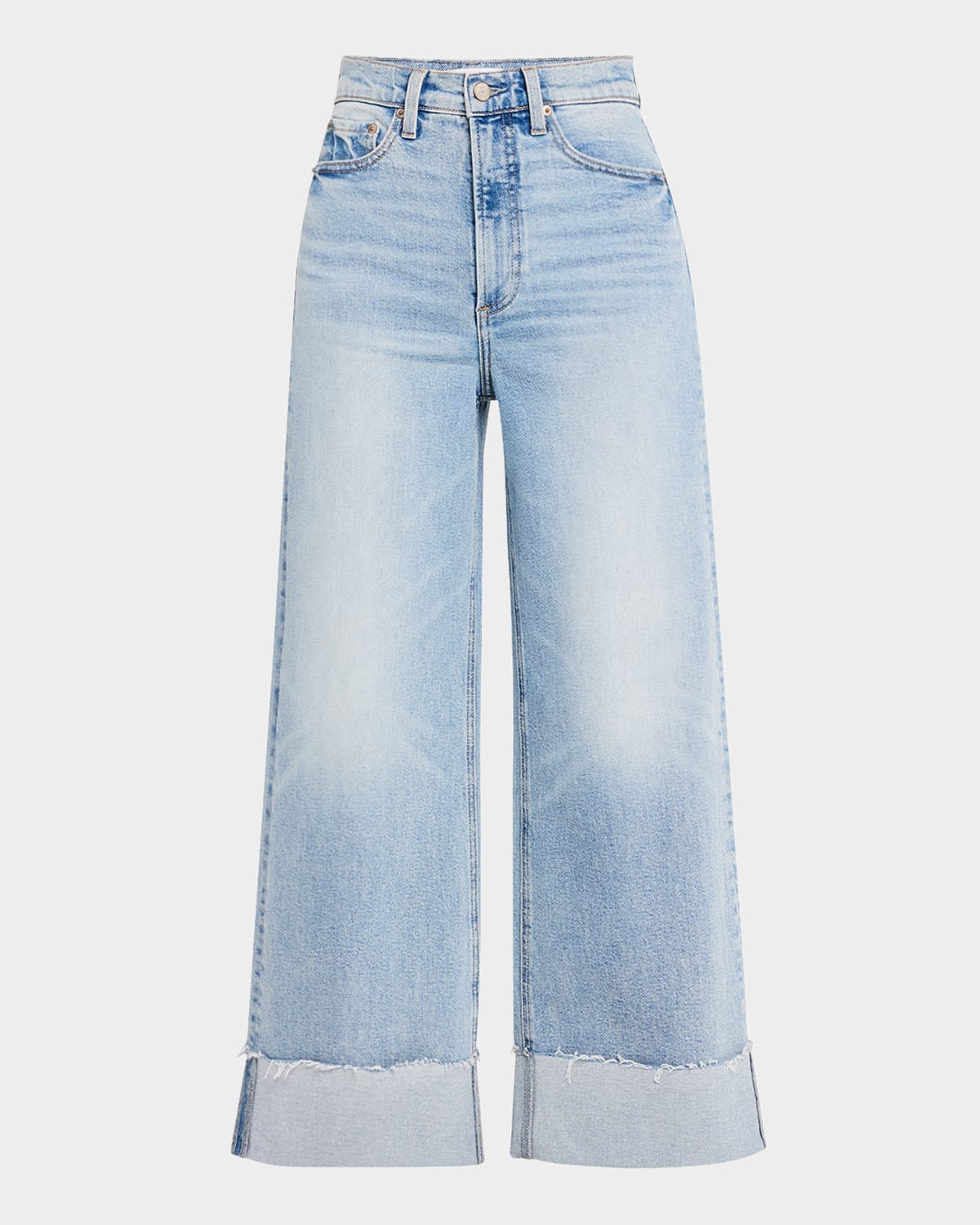 Lana High-Rise Ultra-Wide Jeans with Cuffed Hem | Neiman Marcus
