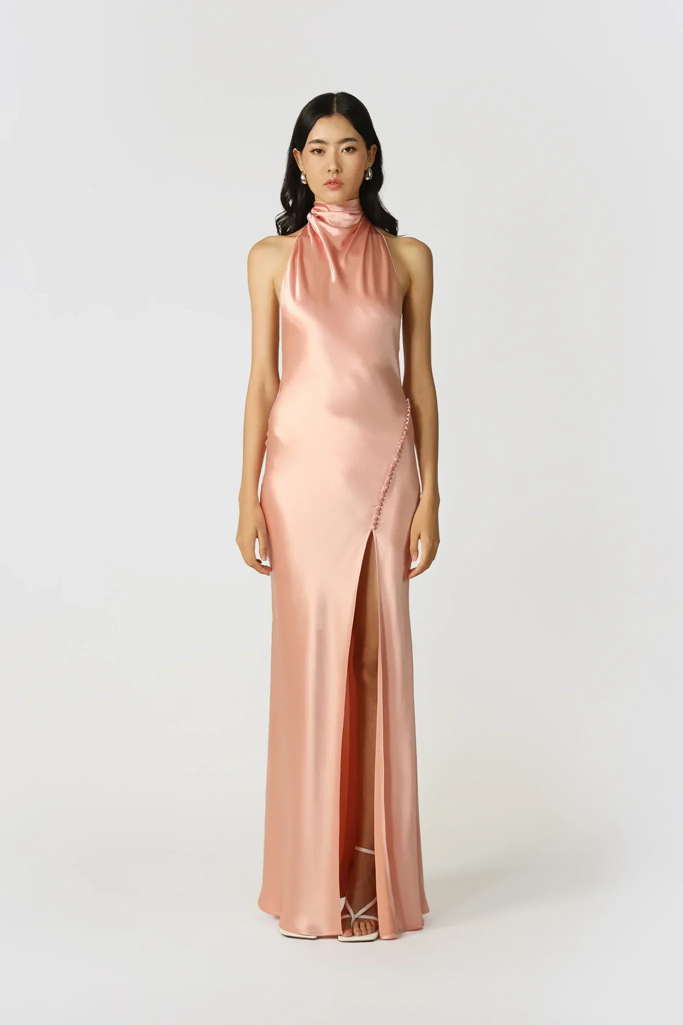 Penelope Backless Satin Gown | Sau Lee