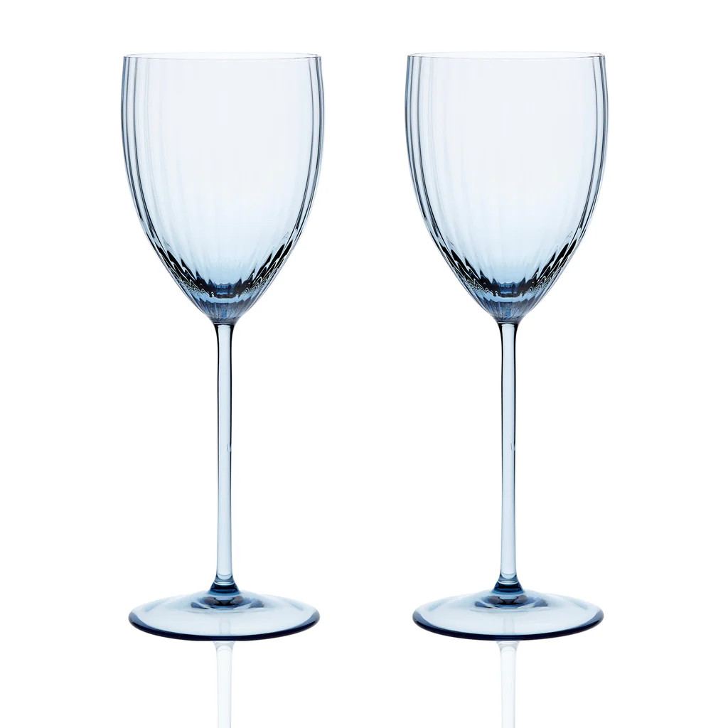 Quinn Ocean White Wine Glasses, Set of 2 | Over The Moon