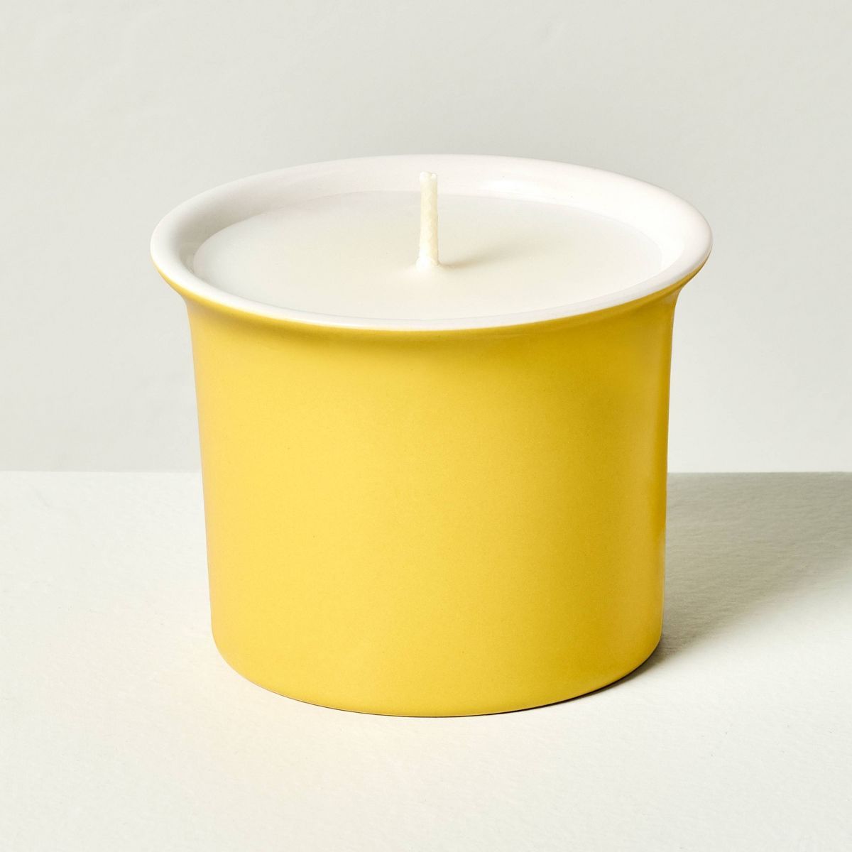 Two-Tone Ceramic Golden Hour Jar Candle Yellow/Cream - Hearth & Hand™ with Magnolia | Target