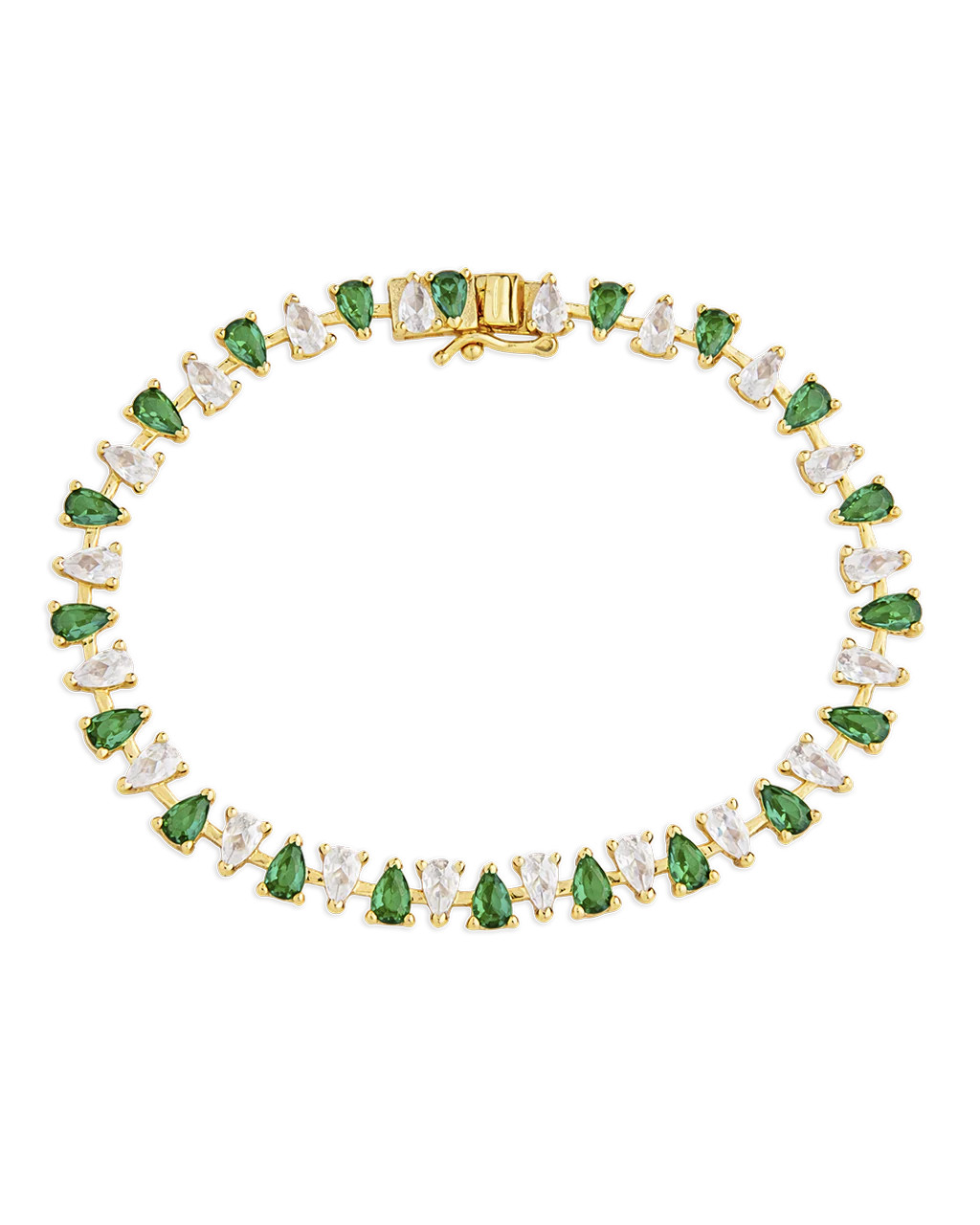 Emerald Pear Cut Tennis Bracelet | Sterling Forever