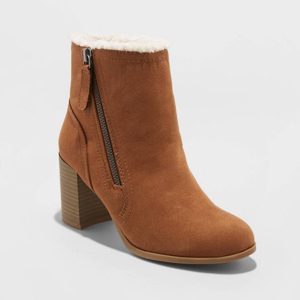 Women's Carmelo Microsuede Sherpa Lined Booties - A New Day™ | Target