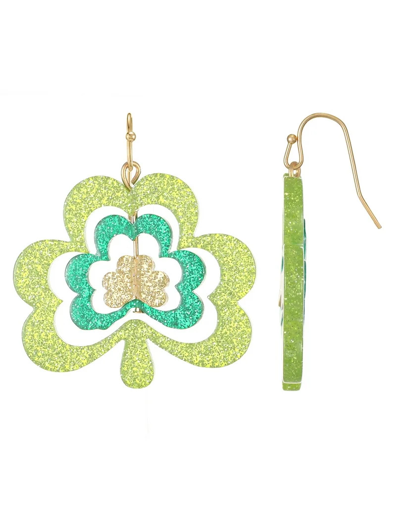 Way to Celebrate St. Patrick's Day Shamrock Earrings, 1 Pair | Walmart (US)