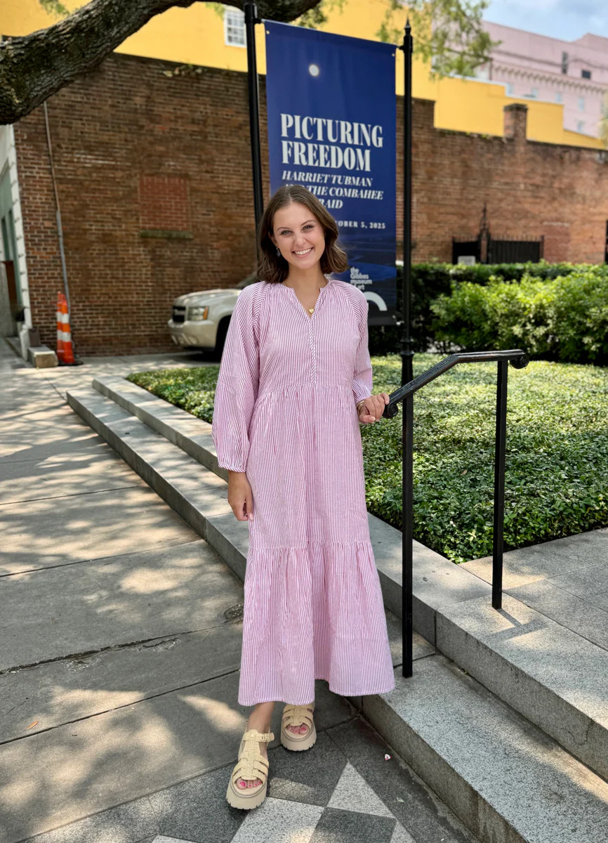 Mackenzie Maxi Dress Red Seersucker | Madison Mathews