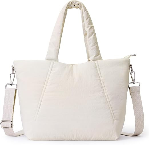 KALIDI Quilted Carryall Tote Bag, Large Puffer Crossbody Women Handbags Shoulder Soft Fluffy Ligh... | Amazon (US)