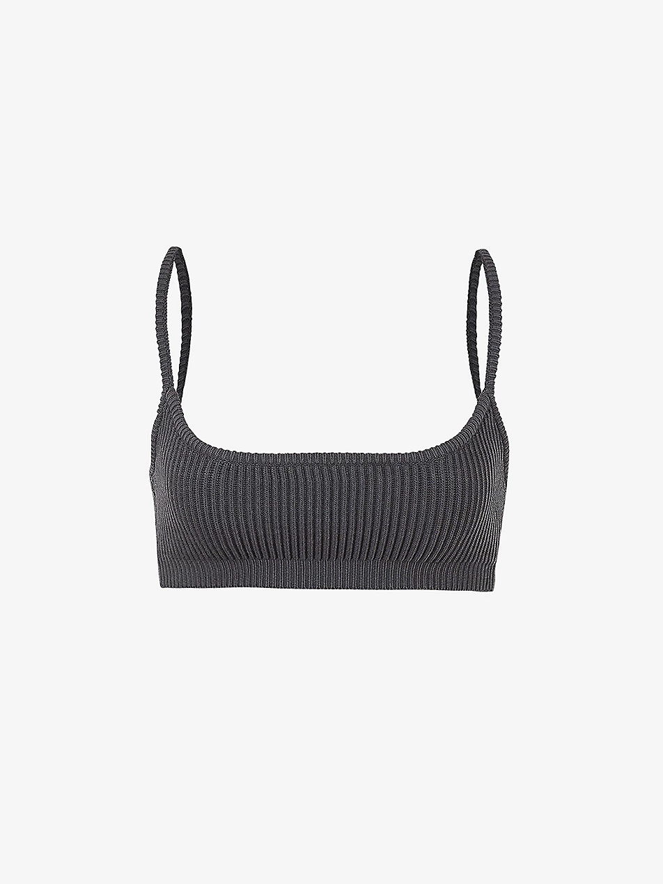 Mischa rib-knit cropped top | Selfridges