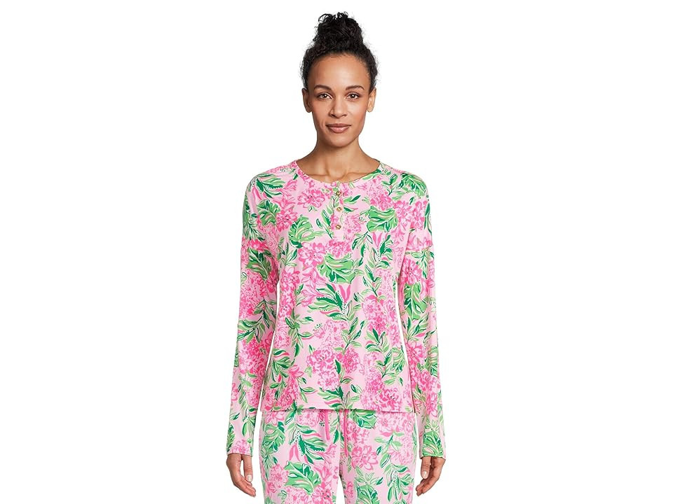 Lilly Pulitzer Lucretia PJ Top Women's Pajama Conch Shell Pink Koala La La : MD, Polyester/Spandex | Zappos