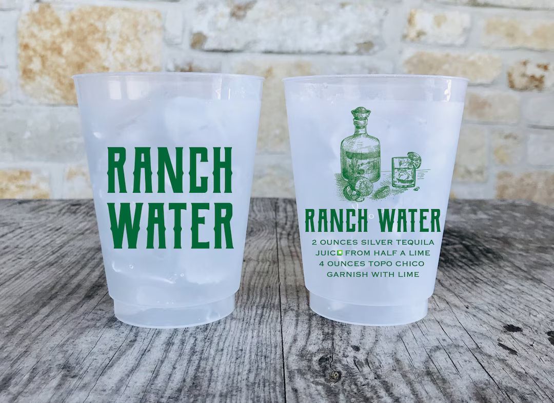 Ranch Water Cups, Shatterproof, Frost Flex, Roadie, Cocktail, Ranch Cups, Tequila, Lime, Hostess ... | Etsy (US)