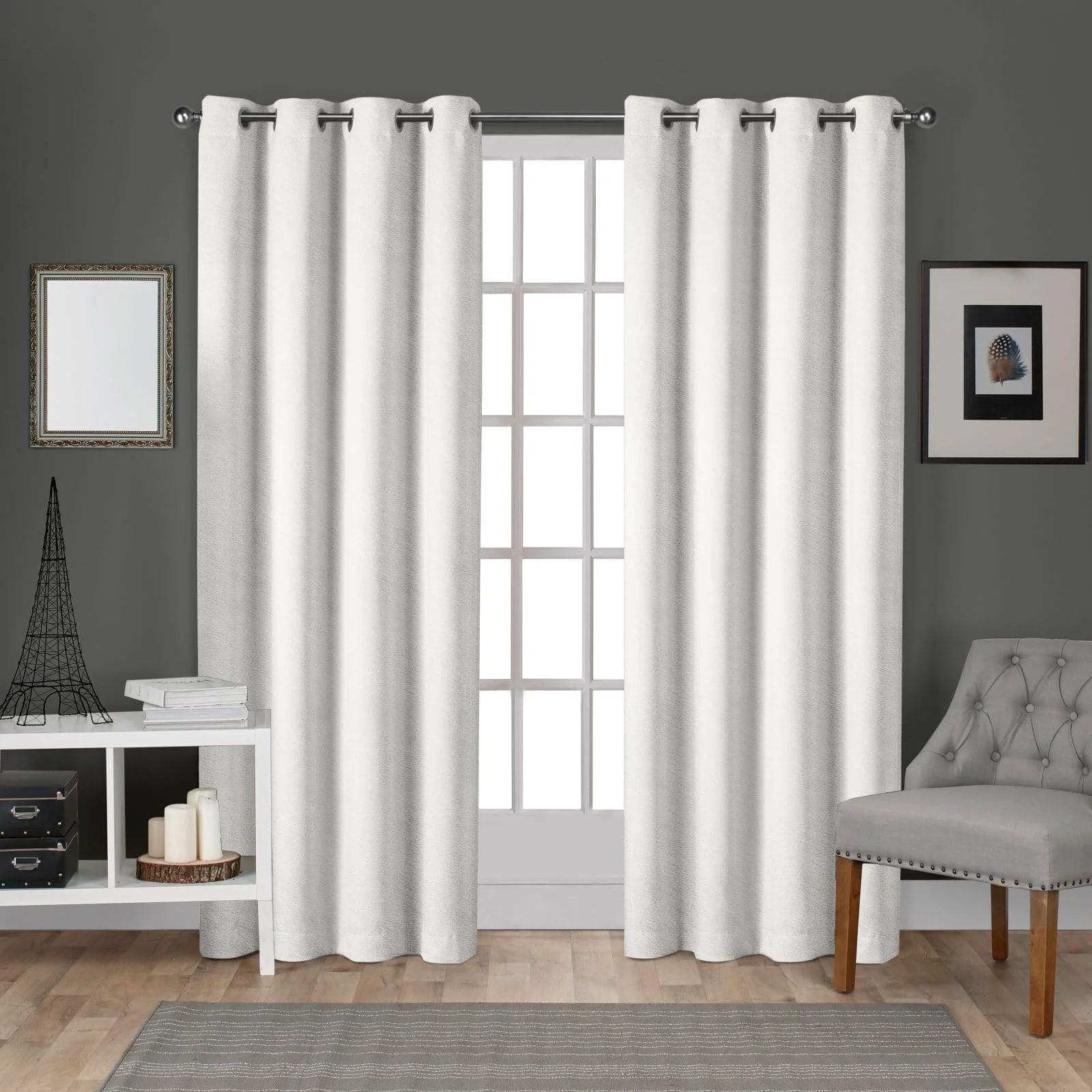 Exclusive Home Velvet Heavyweight Grommet Top Curtain Panel Pair | Walmart (US)