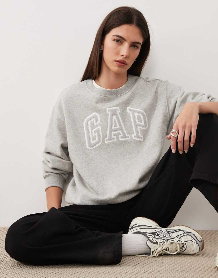 GAP crew neck jumper in grey | ASOS (Global)