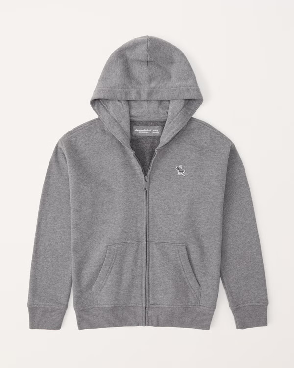 boys essential icon full-zip hoodie | boys tops | Abercrombie.com | Abercrombie & Fitch (US)
