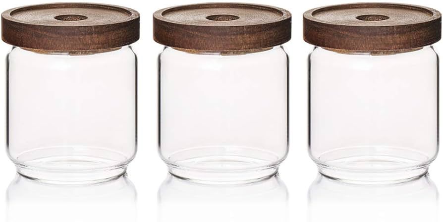 Sweejar 16 OZ Glass Food Storage Jar with Lid(set of 3),Airtight Canisters for Bathroom,Kitchen C... | Amazon (US)