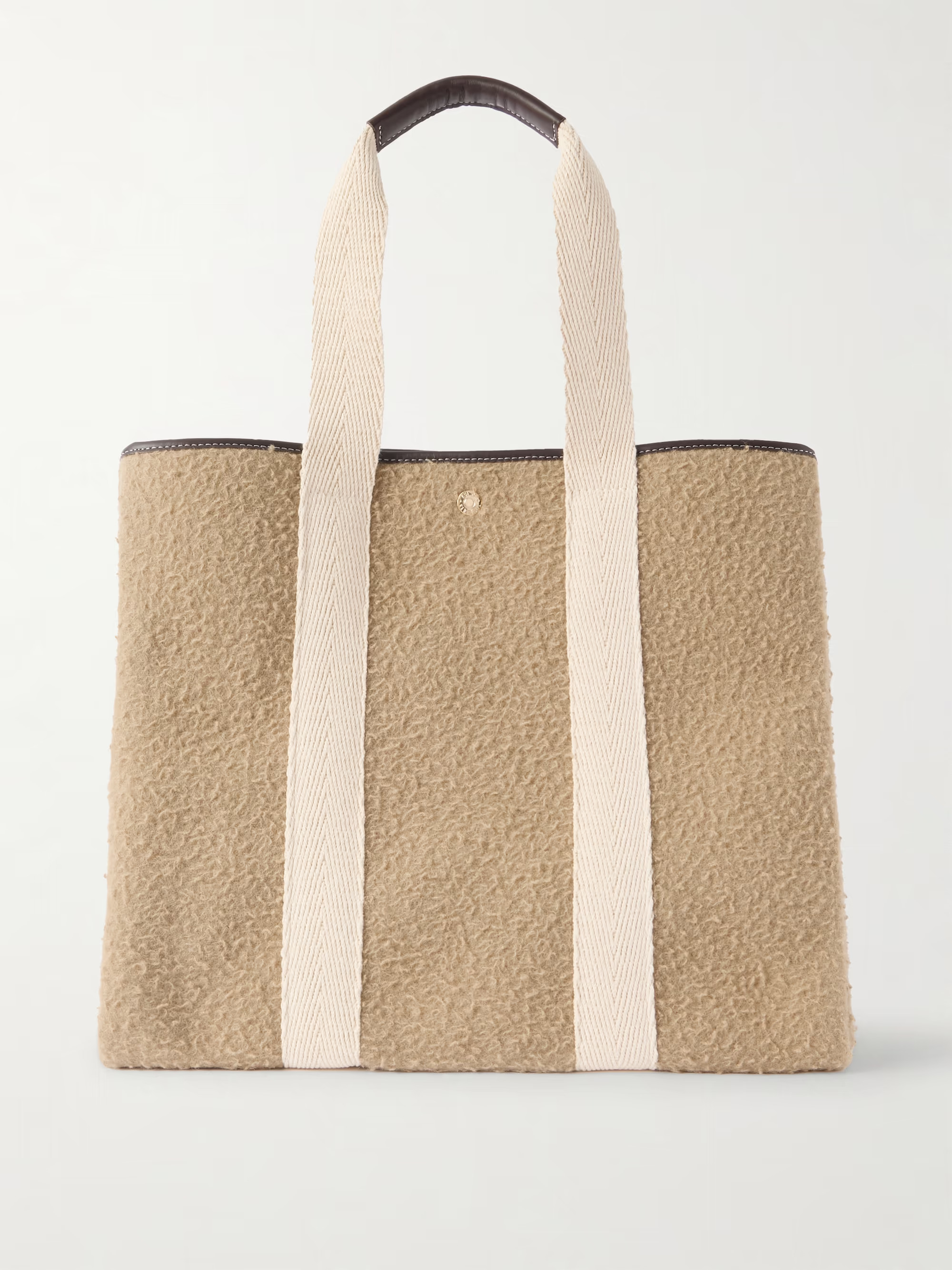 Traversée Shaggy large webbing and leather-trimmed brushed-felt tote | NET-A-PORTER (US)