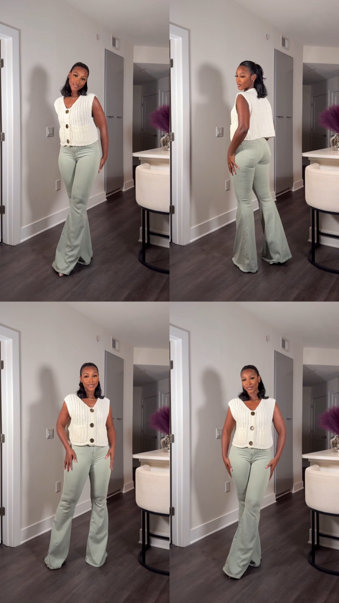 Denim and a Cardigan? Immediately yessss 😍 I paired these cute flare jeans with this gold button cardigan and I’m in love 🥰 

#LTKootd