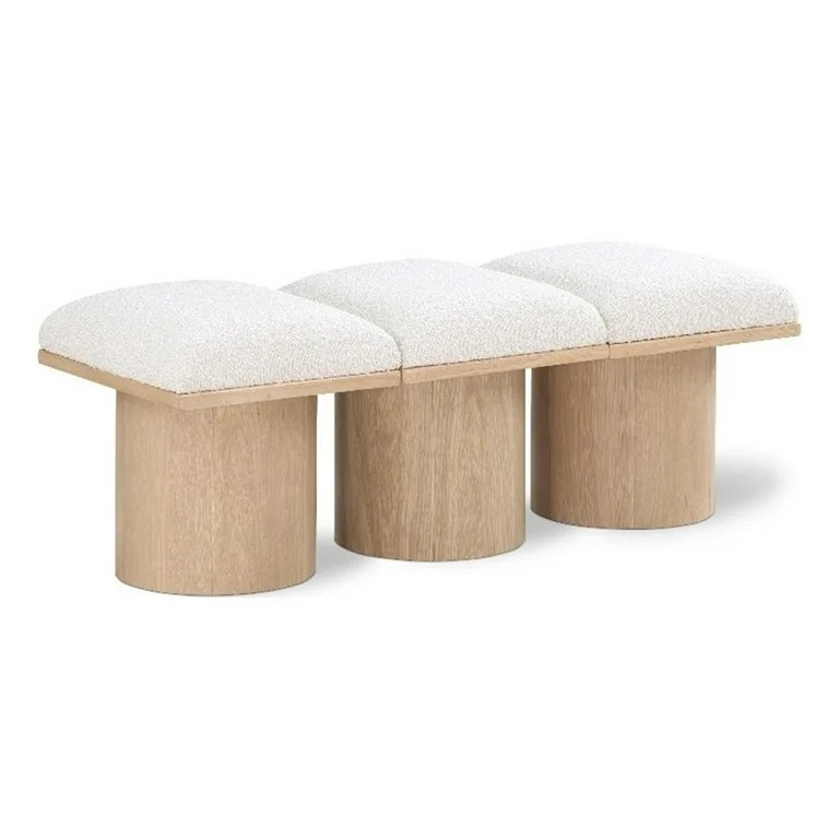 Meridian Furniture Pavilion Cream Boucle Fabric Bench | Walmart (US)